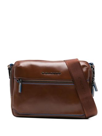 Piquadro zip shoulder bag - men - Calf Leather - One Size - Brown
