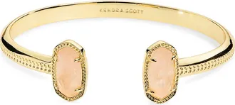 Kendra Scott Elton Station Cuff Bracelet in Rose Quartz at Nordstrom