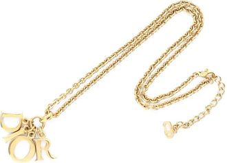 Dior Collana con pendente logo anni 2010 - Oro