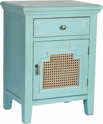 Wanderlust Deco Mesita de noche de madera de 1 puerta y 1 cajón 50x36x66.5h cm