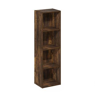 Furinno Pasir 4-Tier Open Shelf Bookcase, Amber Pine