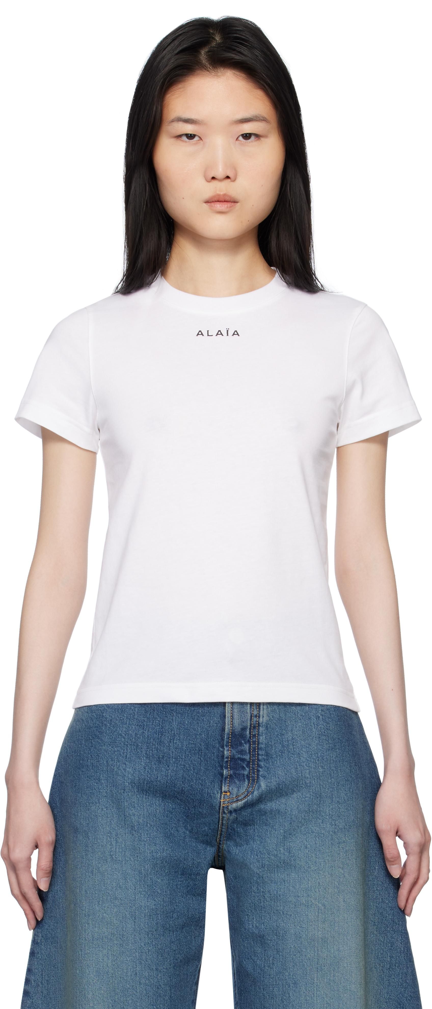 ALAÏA PARIS 半袖Tシャツ ホワイト　美品 T-shirt Alaïa White size 38 FR in Cotton - 44111056