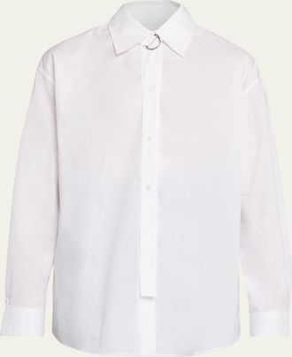Marni D-Ring Strap Cotton Poplin Button-Down Shirt