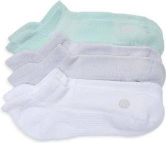 Zella 3-Pack Tab Ankle Socks in Teal Tide at Nordstrom, Size 6-8
