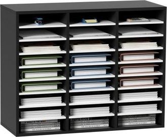 OEM Organizador De Literatura De Madera De 27 Ranuras De 800x305x630 Mm, Estantes Ajustables De Tablero De Fibra De Densidad Media, Almacenamiento Para Ar