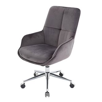Hhg Hhg - Silla De Oficina 122, Silla Giratoria Silla De Escritorio Sill&oacute;n, Regulable En Altura De Terciopelo Mvg, Gris Oscuro