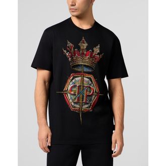 Philipp Plein Round Neck T-Shirt Crown Stones Men in Black at Nordstrom, Size Xxx-Large