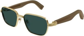 Cartier Ct 0538S Zonnebril - Heren - Zonnebrillen - Geel - 55 MM - Accessoires