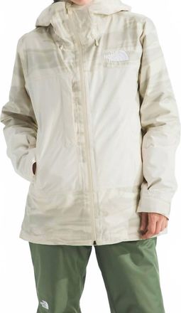 The North Face Thermoball Snow Triclimate Jacket In White Dune Edge Of Light Print