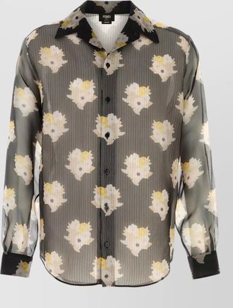 Fendi shirt floral pattern long sleeves sheer