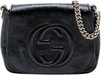 Gucci Pre-owned Cross Body Bags, female, Black, Size: ONE SIZE Pre-owned Vintage Leather Crossbody Bag