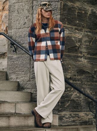 Djab Mens Pleated thick twill pant Barrel fit Imported from Seoul