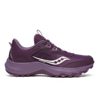 Saucony Womens Aura TR Trail Running Shoe, Plum/Pearl, 8