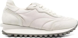 Eleventy Sneakers met su&egrave;de vlak - Beige