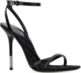 Gucci Womens Upper Heel Sandal Black Leather