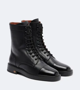 Valentino Garavani VLogo lace-up leather combat boots