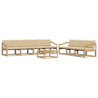 vidaXL Conjunto De Sof&aacute;s De Exterior 8 Pcs Y Beige Vidaxl