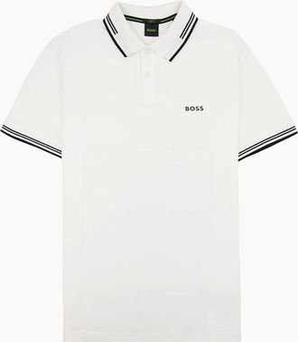 HUGO BOSS Mens Hugo Boss Paul Slim Fit Polo White 100 - Size: 38