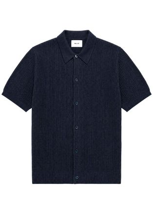 Nn.07 Nolan Ribbed Cotton-knit Shirt - Navy - XL