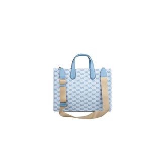 Michael Kors Tassen, Dames, Blauw, ONE Size, Katoen, Gigi Grote Logo Jacquard Tote