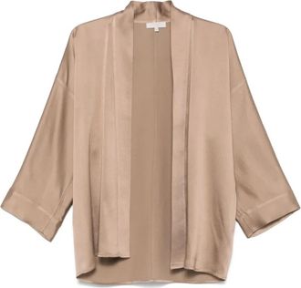 Antonelli Bruine Lange Mouw Riemshirt - Dames - Blouses - Bruin - M - Overhemden