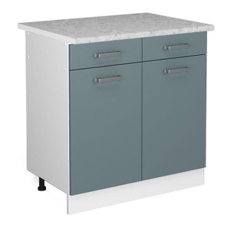 Vicco Mueble Bajo Universal R-line, Gris Azulado, 80 Cm Con Cajones Y Puertas, Con Encimera Vicco