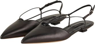 Casadei Women Ballerina Leather Pointed Flat In Black