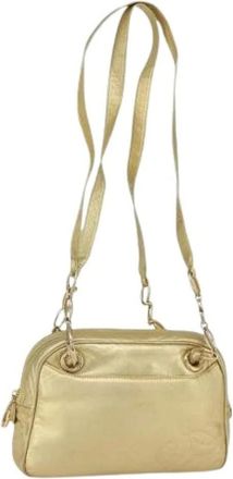 Loewe Pre-owned Shoulder Bags, female, Yellow, Size: ONE SIZE Pre-owned Leather Shoulder Bag