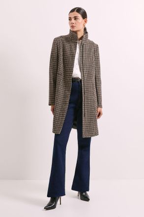 Principles Womens Check Funnel Zip Through Coat - Multicolour - Size 14 UK