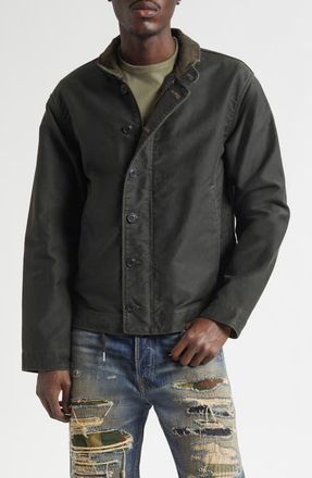 Ralph Lauren Jungle Cloth Bower Corduroy Collar Deck Jacket in Vintage Black at Nordstrom, Size X-Large