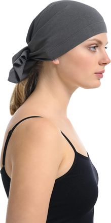 Generic Bamboo and Cotton Unisex Bandana, Chemo Headwear, Hair Loss Bandana (Charcoal)