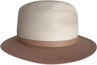 Rag & Bone Raffia & pink cotton Playa straw hat Size L