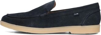 Clay Schoenen, Heren, Blauw, 44 EU, Su&egrave;de, Blauwe Su&egrave;de Loafers met Stijlvolle Details