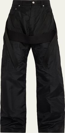 Rick Owens Mens Megastrapped Geth Nylon Canvas Wide-Leg Jeans