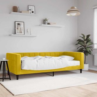 vidaXL Vidaxl - Furniture Limited - Sof&aacute; Cama Con Colch&oacute;n Terciopelo Amarillo