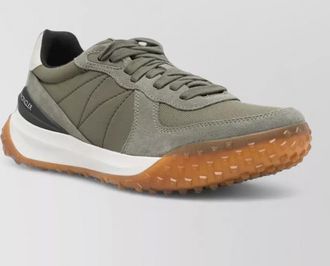 Moncler suede paneled logo-print low-top sneakers