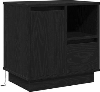 vidaXL Vidaxl - Bedside Cabinet with Black 50 x 34.5 x 50 cm Engineered wood