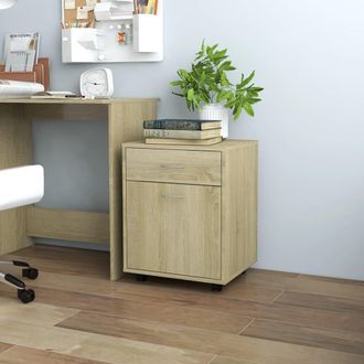 vidaXL Vidaxl - Armario Con Ruedas Madera Contrachapada Roble Sonoma 45x38x54cm