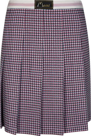 Marni checkered Pastel Pleated Midi Skirt