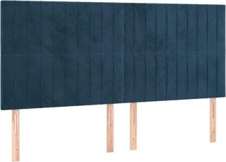 vidaXL Vidaxl - Cabeceros 4 Unidades De Terciopelo Azul Oscuro 100x5x78/88 Cm