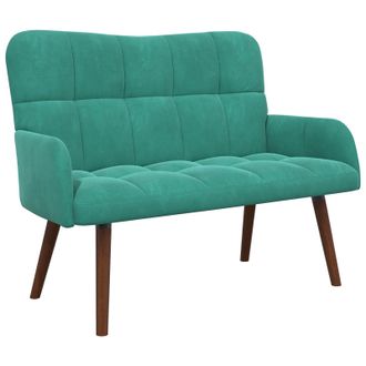 vidaXL Sof&aacute; De 2 Plazas Tuquesa 115 X 61 X 87 Cm Terciopelo Vidaxl