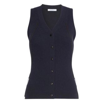 Max Mara Chaleco Fiorire - Tops - Mujer - Azul - L