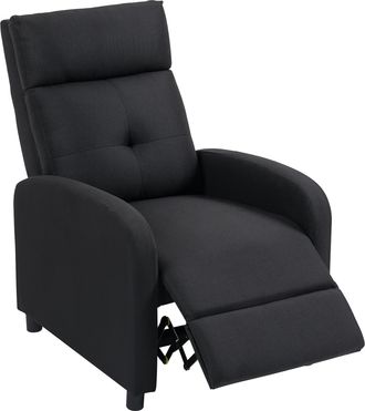 OEM Sill&oacute;n Relax Reclinable Manual Hasta 155&ordm; Apertura Push Con Reposapi&eacute;s Respaldo Alto Acolchado Grueso Negro