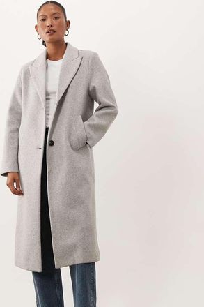 Asos Petite ASOS DESIGN Petite cappotto monopetto in grigio chiaro