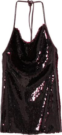 DAVID KOMA Abito con paillettes e scollo allamericana - Rosso