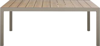 Maisons du monde Mesa de exterior extensible de aluminio efecto madera y gris topo para 6/10 personas L.185/280