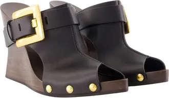 Balmain Womens Anthem Sandal Black Lambskin