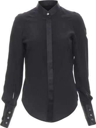 Maison Margiela cotton silk trim reversed button cuff shirt