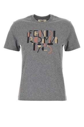 Tシャツ・カットソー FENDI Women Tops FS9720ASMJ F1RX3 GREY Top Cotton Blue | Fendi
