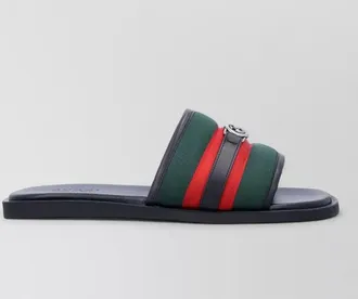 Gucci signature web slide sandal rubber sole
